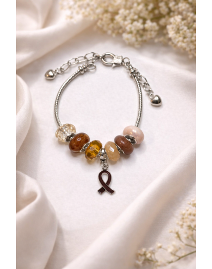Chronic &amp; Invisible Illness Brown Ribbon Awareness Bracelet