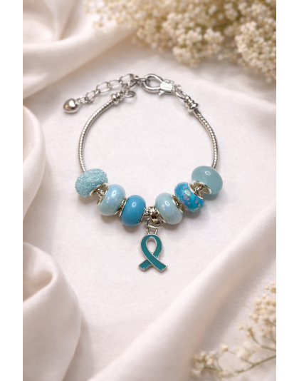 Chronic &amp; Invisible Illness Teal Ribbon Mental Health Awareness Bracelet