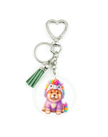 Handmade Unicorn Green Awareness Keychain