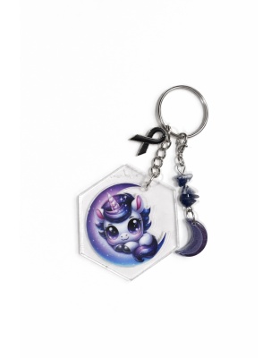 Handmade Unicorn Narcolepsy Awareness Keychain Chronic &amp; Invisible Illness Support