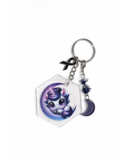 Handmade Unicorn Narcolepsy Awareness Keychain Chronic &amp; Invisible Illness Support