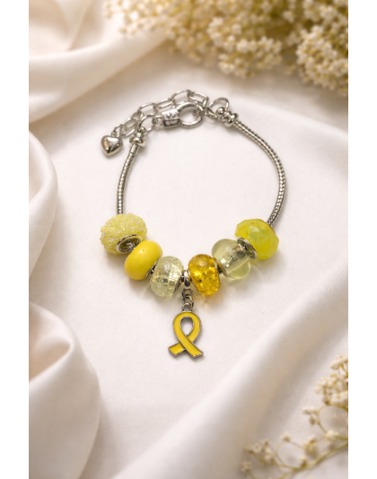 Chronic &amp; Invisible Illness Yellow Ribbon Mental Health Awareness Bracelet