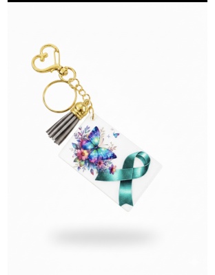 Handmade Unicorn Teal Green Awareness Keychain Chronic &amp; Invisible Illness Support