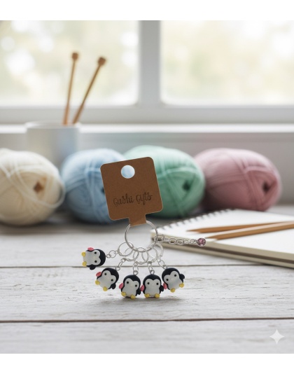 Handmade Penguin Narcolepsy Awareness Stitch Markers Supporting &amp; Spreading Awareness Chronic Invisible Rare Disease