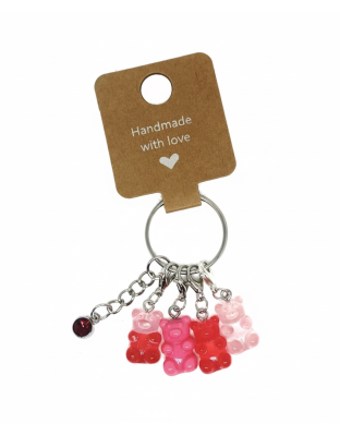 Handmade Red &amp; Pink Gummy Bear Stitch Markers Supporting &amp; Spreading Awareness Chronic Invisible Rare Disease