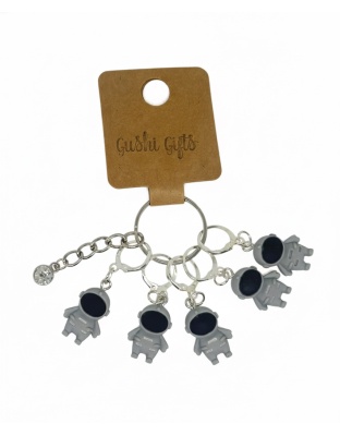 Handmade Astronaut Gray Color Awareness Stitch Markers Supporting &amp; Spreading Awareness Chronic Rare Disease