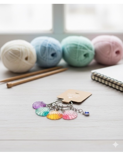 Handmade Shells Awareness Stitch Markers Supporting &amp; Spreading Awareness Chronic Rare Disease