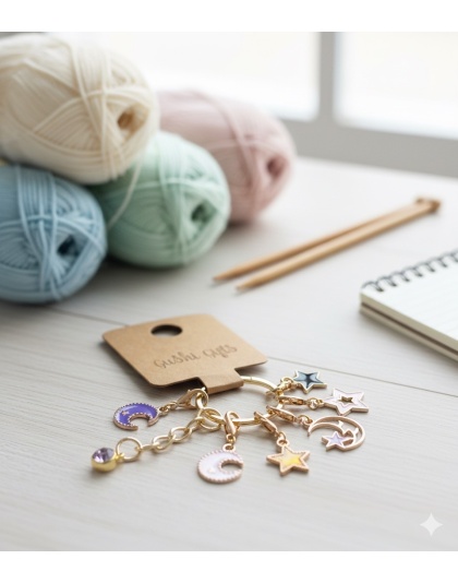 Handmade Celestial Stitch Markers Supporting &amp; Spreading Awareness Chronic Rare &amp; Invisible Disease