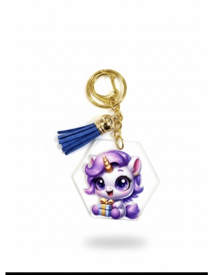 Handmade Purple Unicorn Awareness Keychain Chronic &amp; Invisible Illness Support ( Copy )