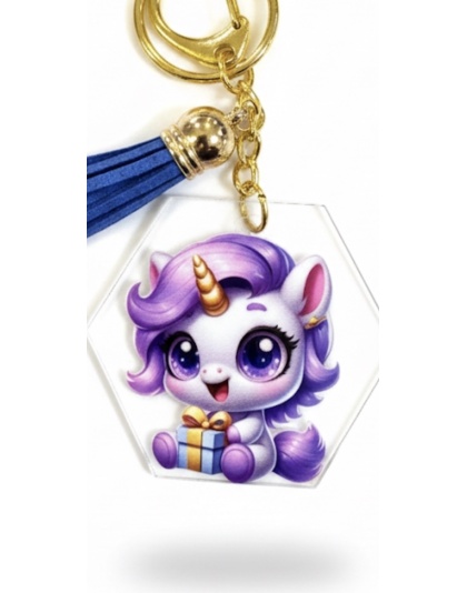 Handmade Purple Unicorn Awareness Keychain Chronic &amp; Invisible Illness Support ( Copy )