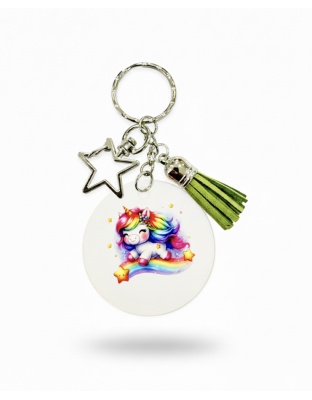 Handmade Over The Rainbow Unicorn Awareness Keychain Chronic &amp; Invisible Illness Support