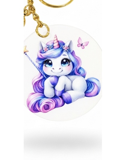 Handmade Magic Wand Unicorn w/Pink Tassel Awareness Keychain Chronic &amp; Invisible Illness Support