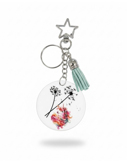 Handmade Unicorn Teal Tassel Awareness Keychain Chronic &amp; Invisible Illness Support