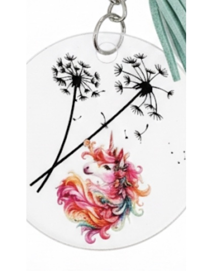 Handmade Unicorn Teal Tassel Awareness Keychain Chronic &amp; Invisible Illness Support