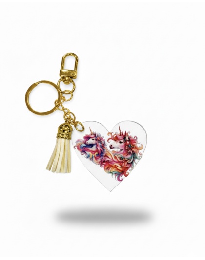 Handmade Rainbow Unicorns Awareness Keychain Chronic &amp; Invisible Illness Support