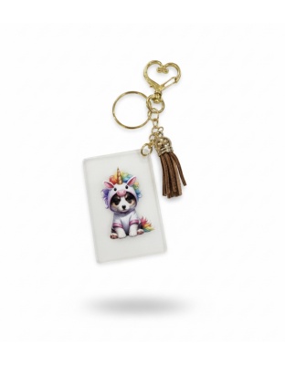 Handmade Puppy Unicorn Brown Tassel Awareness Keychain Chronic &amp; Invisible Illness Support