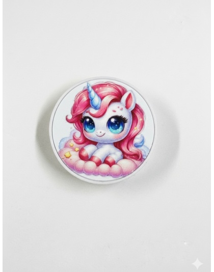 Pink Unicorn on a Cloud Support Phone Grip Holder Warrior Surviver Chronic Rare Invisible Illness