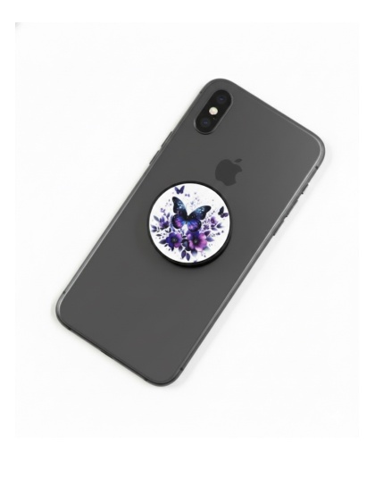 Purple Butterfly Phone Grip Holder Warrior Surviver Chronic Rare Invisible Illness