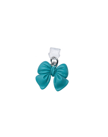Teal Bow Phone Charm Plug-In Accessory Chronic Rare Invisible Illness Awareness &amp; Support