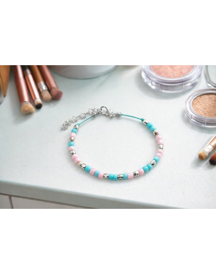 “I Am a Unicorn” Light Blue &amp; Pink Morse Code Bracelet – Rare Disease, Chronic &amp; Invisible Illness Awareness Jewelry