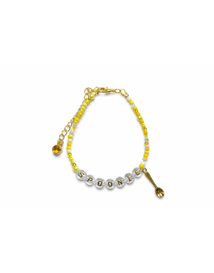 Yellow Spoonie Bracelet with Spoon Charm – Chronic Illness &amp; Rare and Invisible Disabilities Awareness Jewelry