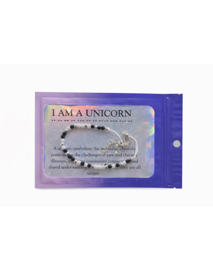 “I Am a Unicorn” Black &amp; White Morse Code Bracelet – Rare Disease, Chronic &amp; Invisible Illness Awareness Jewelry