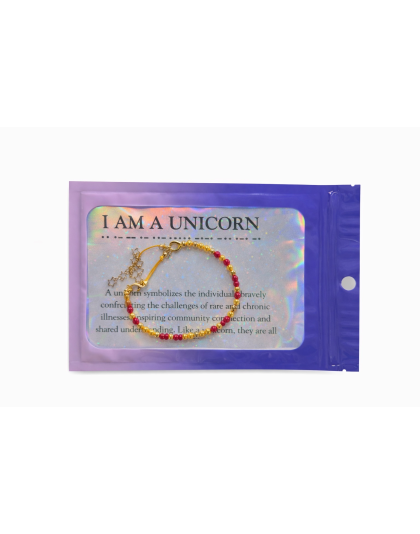 “I Am a Unicorn” Red &amp; Yellow Morse Code Bracelet – Rare Disease, Chronic &amp; Invisible Illness Awareness Jewelry