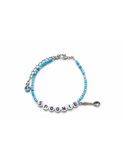 Light Blue Spoonie Bracelet with Spoon Charm – Chronic Illness &amp; Rare and Invisible Disabilities Awareness Jewelry