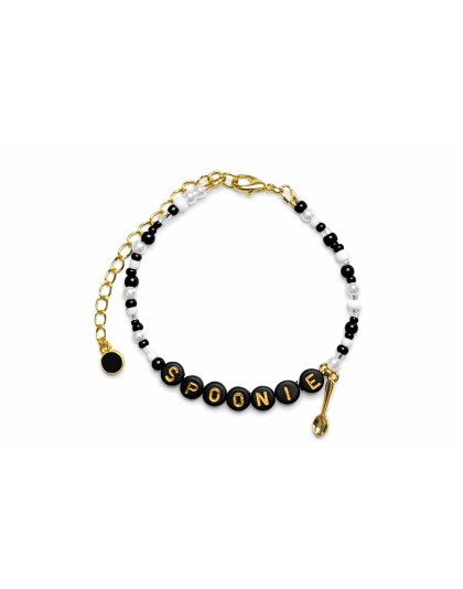 Black Spoonie Bracelet with Spoon Charm – Chronic Illness &amp; Rare and Invisible Disabilities Awareness Jewelry