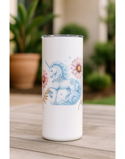 Elegant Pastel Unicorn Stainless Steel Tumbler – Inspirational Drinkware 20oz Insulated Cup