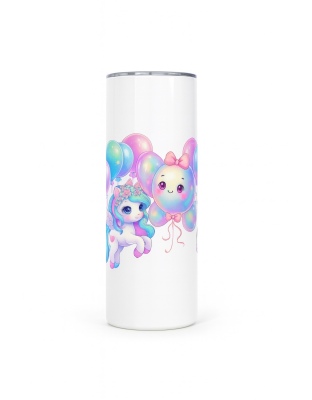 Unicorns w/Balloons Stainless Steel Tumbler – Inspirational Drinkware 20oz Insulated Cup Supporter Survivor