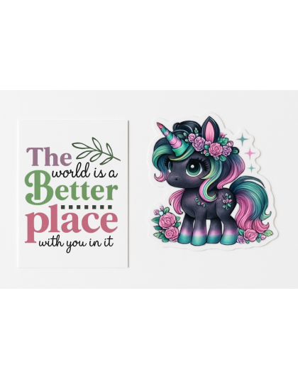 The World Is A Better Place w/You In It Blue Travel Mug Rare, Chronic &amp; Grow Positive Thoughts Unicorn Invisible Illness Awareness and Support Mental Health