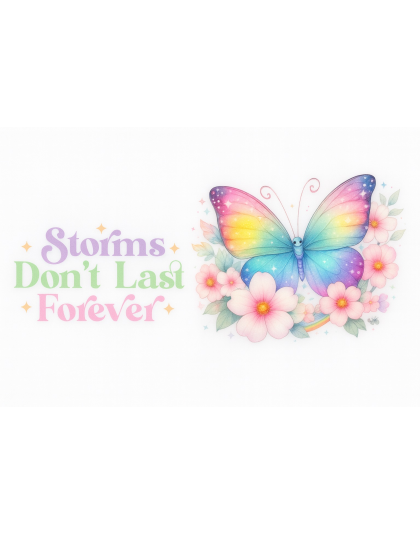 Storms Don't Last Forever Butterfly Purple Travel Mug Rare, Chronic &amp; Grow Positive Thoughts Unicorn Invisible Illness Awareness and Support