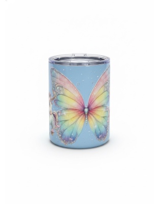 Rainbow Butterfly Blue Travel Mug Rare, Chronic &amp; Grow Positive Thoughts Unicorn Invisible Illness Awareness and Support