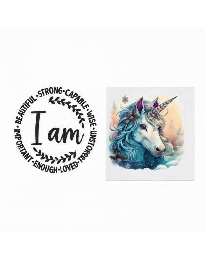 I Am... Enough, Important, Beautiful...Blue Travel Mug Rare, Chronic &amp; Grow Positive Thoughts Unicorn Invisible Illness Awareness and Support