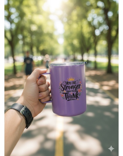 You Are Stronger Than You Think Unicorn Purple Travel Mug Rare, Chronic &amp; Grow Positive Thoughts Unicorn Invisible Illness Awareness and Support