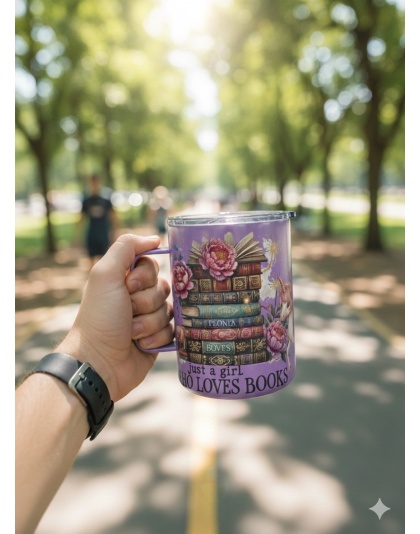Just A Girl Who Loves Books Purple Travel Mug Rare, Chronic &amp; Grow Positive Thoughts Unicorn Invisible Illness Awareness and Support