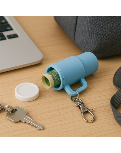 I Run On Coffee &amp; Sarcasm Pink Mini Tumbler Keychain Pill Holder Purse &amp; Bag Accessory Support &amp; Spread Awareness