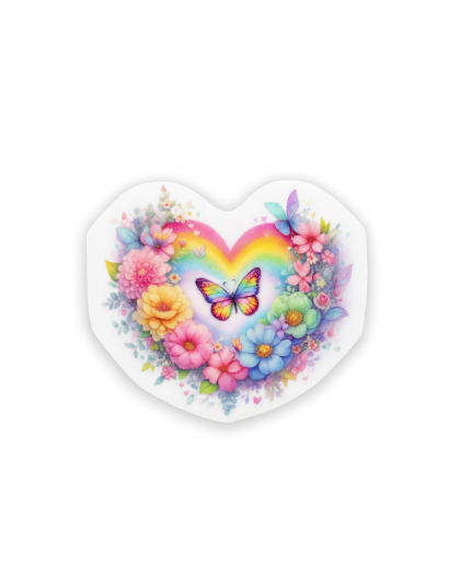 Rainbow Butterfly Heart Strength Fight Survival White Travel Cup w/ Iridescent Rim Hope Strength Fighter Rare, Chronic &amp; Grow Positive Thoughts Unicorn Invisible Illness Awareness and Support