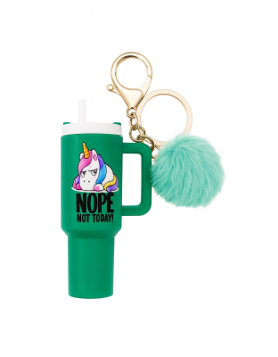 Nope Not Today Green Mini Tumbler Keychain Pill Holder Purse &amp; Bag Accessory Support &amp; Spread Awareness