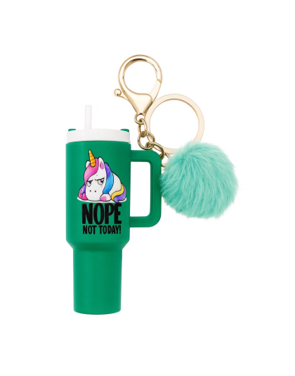 Nope Not Today Green Mini Tumbler Keychain Pill Holder Purse &amp; Bag Accessory Support &amp; Spread Awareness