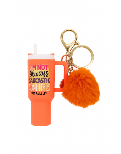 I'm Not Always Sarcastic Sometimes I'm Asleep Orange Mini Tumbler Keychain Pill Holder Purse &amp; Bag Accessory Support &amp; Spread Awareness