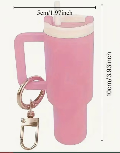 I Run On Coffee &amp; Sarcasm Pink Mini Tumbler Keychain Pill Holder Purse &amp; Bag Accessory Support &amp; Spread Awareness