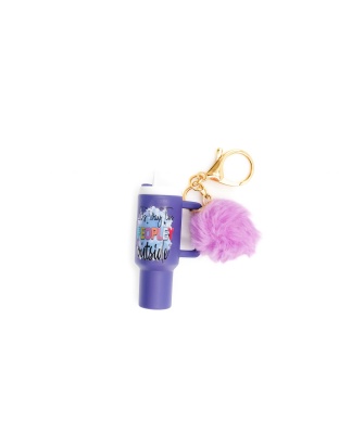 It's Way To Peopley Outside Purple Mini Tumbler Keychain Pill Holder Purse &amp; Bag Accessory Support &amp; Spread Awareness