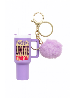 Procrastinators Unite Tomorrow Purple Mini Tumbler Keychain Pill Holder Purse &amp; Bag Accessory Support &amp; Spread Awareness