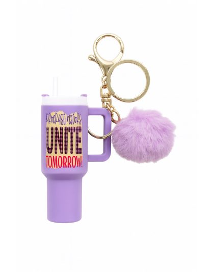 Procrastinators Unite Tomorrow Purple Mini Tumbler Keychain Pill Holder Purse &amp; Bag Accessory Support &amp; Spread Awareness