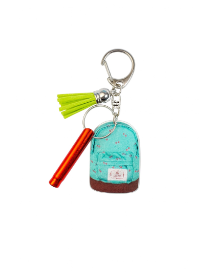 2D Acrylic Teal Backpack Keychain w/Red Safety Whistle Green Tassel Nonprofit Support ( Copy )