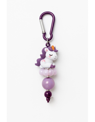 Handmade Purple Unicorn Beaded Keychain Supporting Invisible Illness Awareness