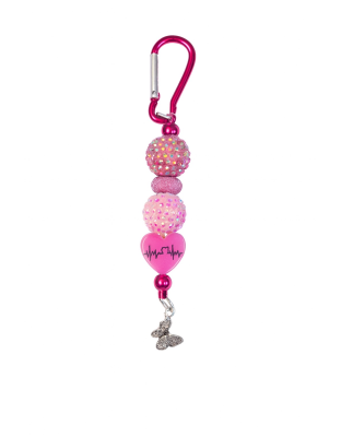Handmade Pink Beaded Keychain W/ Sloth Charm Supporting Invisible Illness Awareness