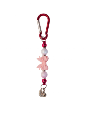 Handmade Pink Bow Beaded Keychain W/ Sloth Charm Supporting Invisible Illness Awareness Slow Progress Is Still Progress